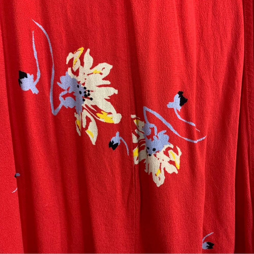 Free People Time On My Side Red Floral Wrap Mini Dress, size M - Picture 11 of 14